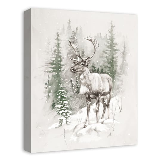 Winter Reindeer 16" x 20" Canvas Wall Art